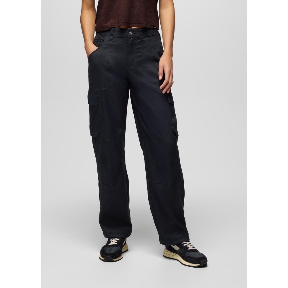 Prana Stretch Zion High Rise Cargo Pants Size 12 black relaxed